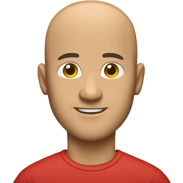 bald guy in red shirt emoji