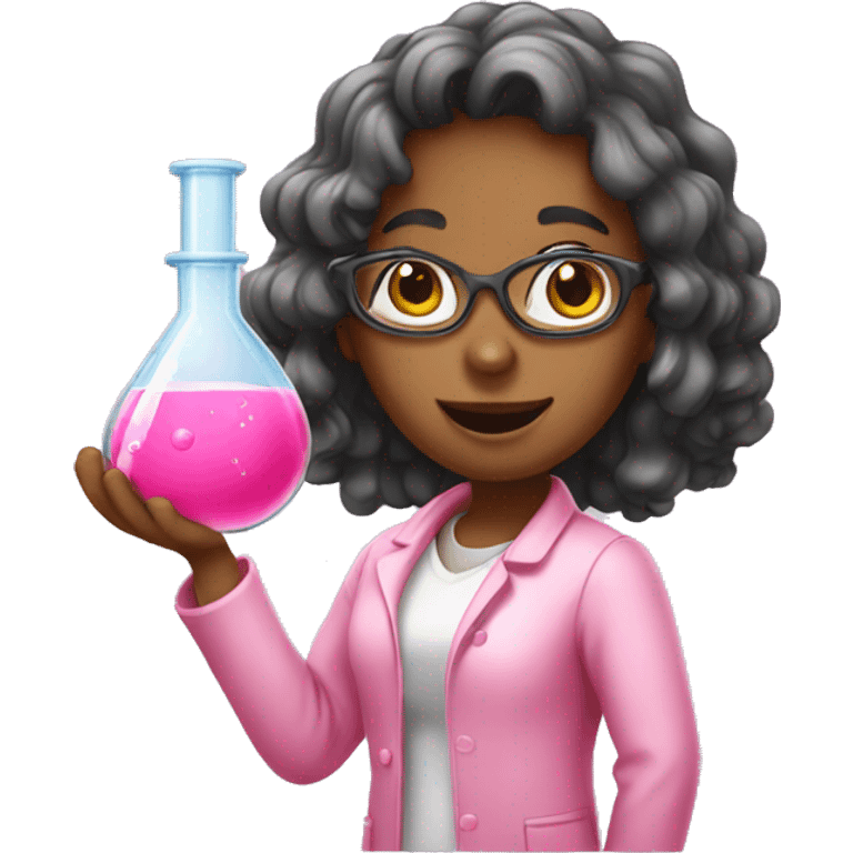 pink girl doing chemistry  emoji