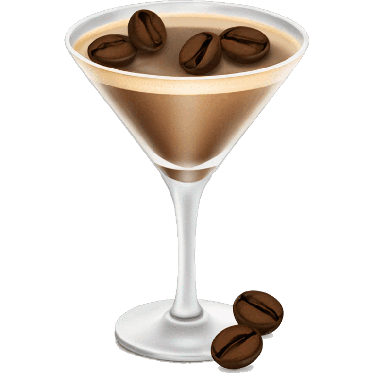 Espresso martini with three coffee beans emoji