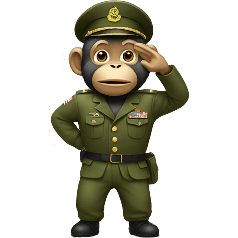 Monkey giving military salute emoji