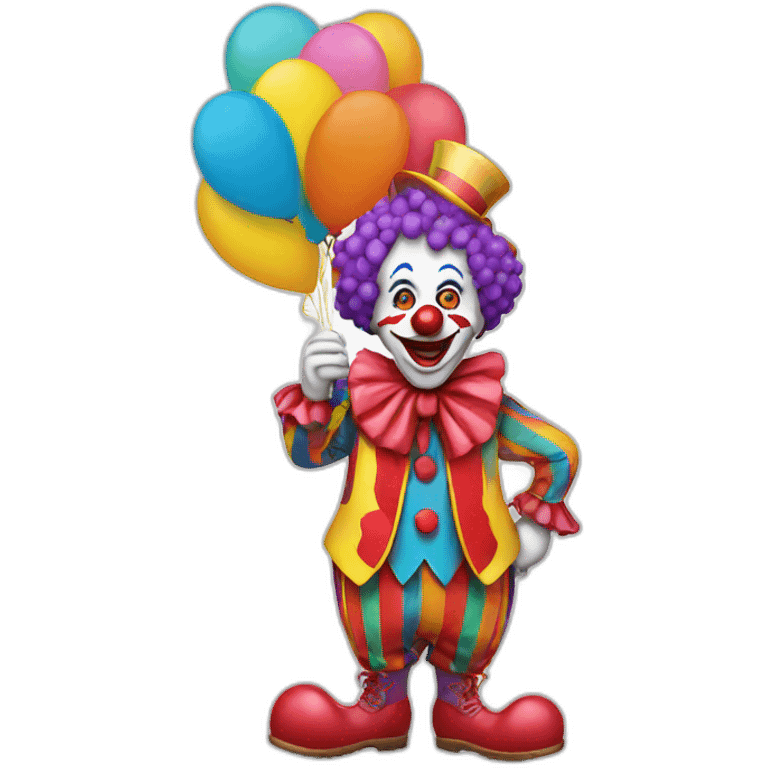 Clown with ballon emoji