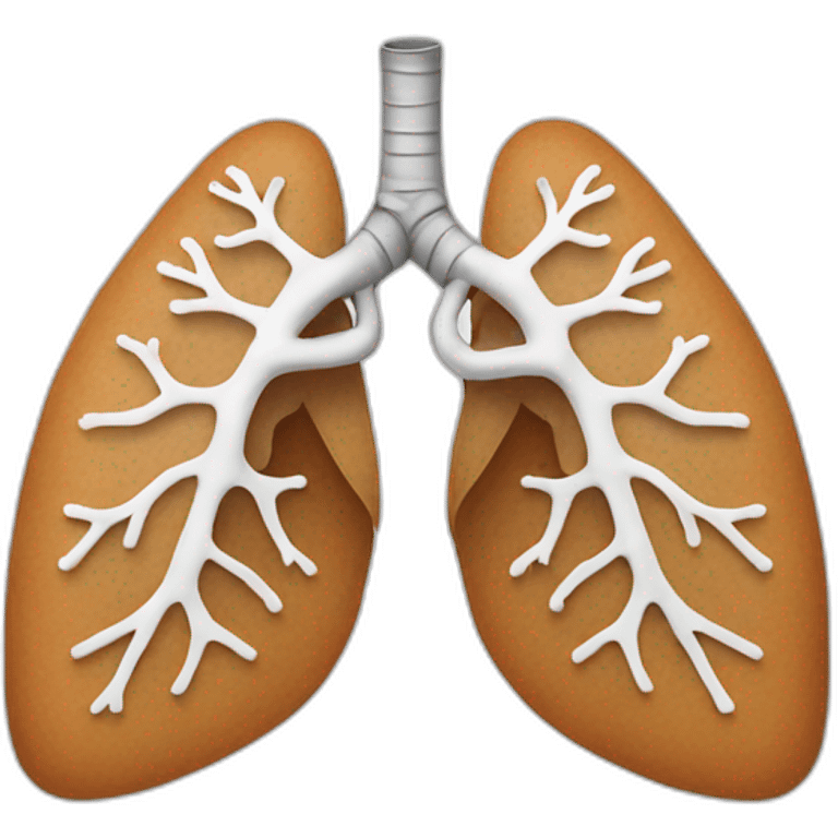 A pair of lungs with a happy face emoji