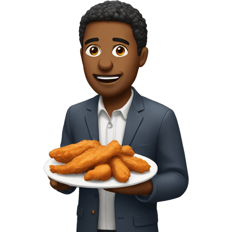 man eating chicken strips emoji