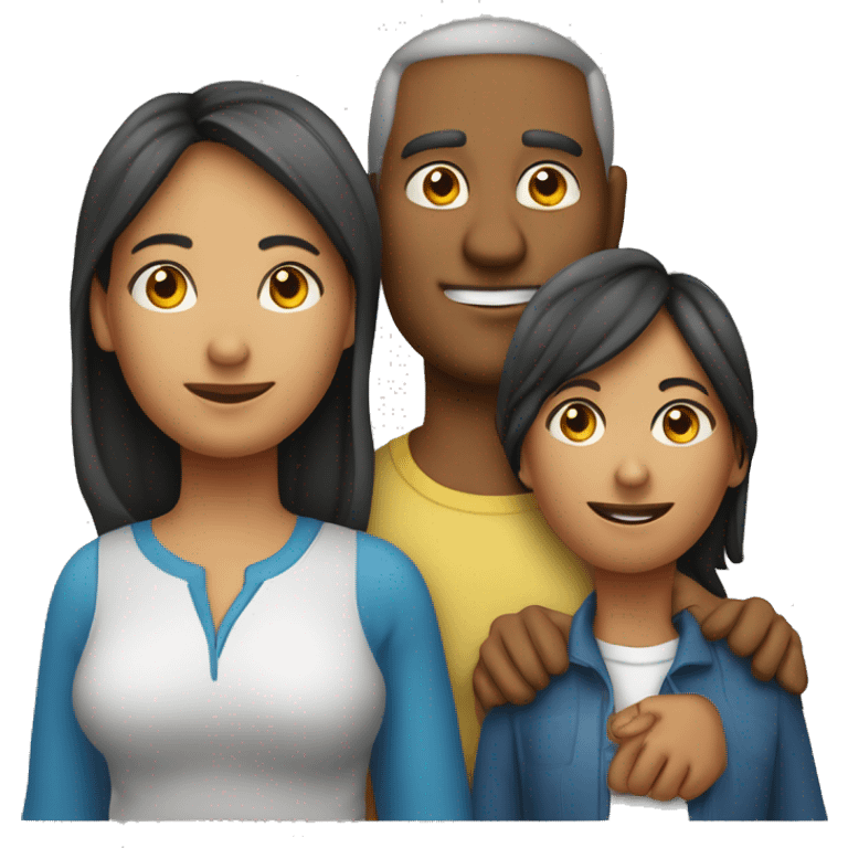 familia de 4 personas, papá, mamá, hermana mayor de 22 años y hermano menor de 12 años emoji