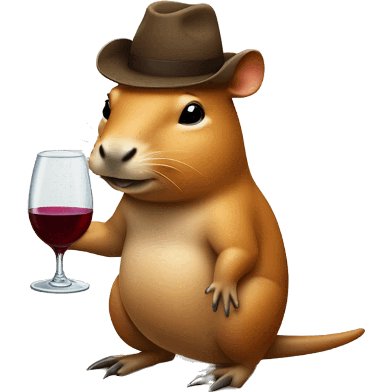 Capivara com terno e taça de vinho emoji