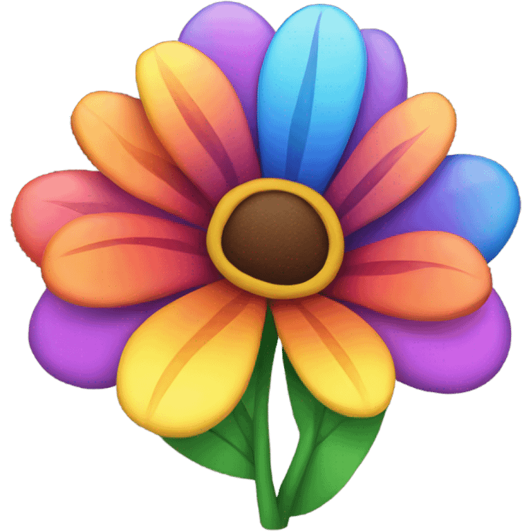 A rainbow flower emoji