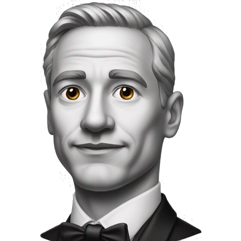 formal portrait of a man Face inked emoji