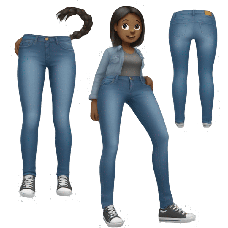 Girl wearing blue jeans  emoji