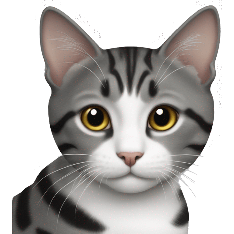 black grey and white tabby cat  emoji