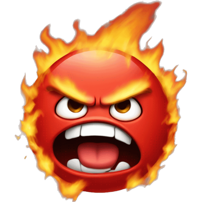 super angry emoji losing its temper with fire coming out and super red face emoji