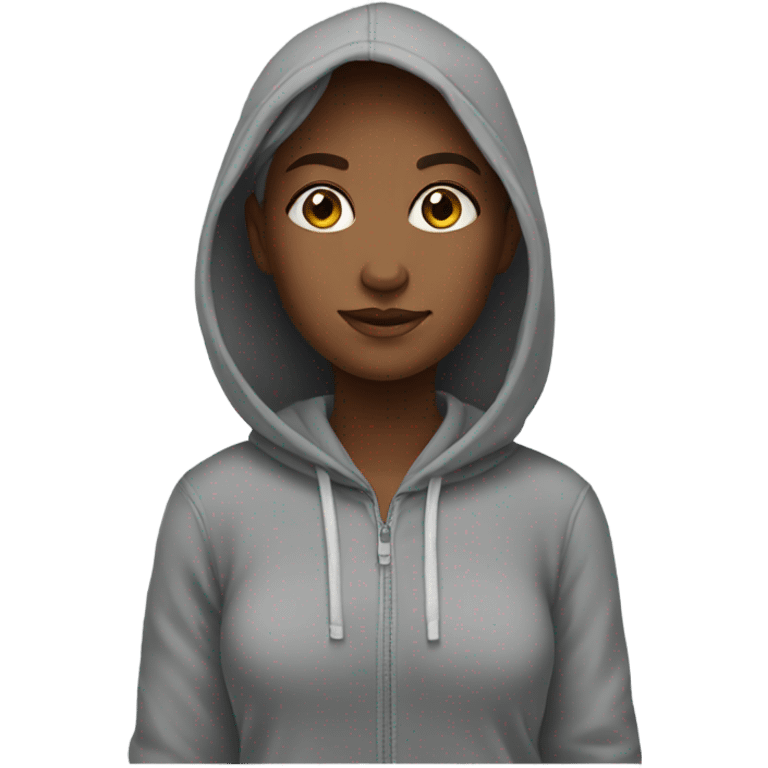 girl in gray hoodie emoji