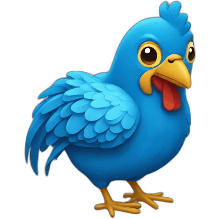 Un pollito azul emoji