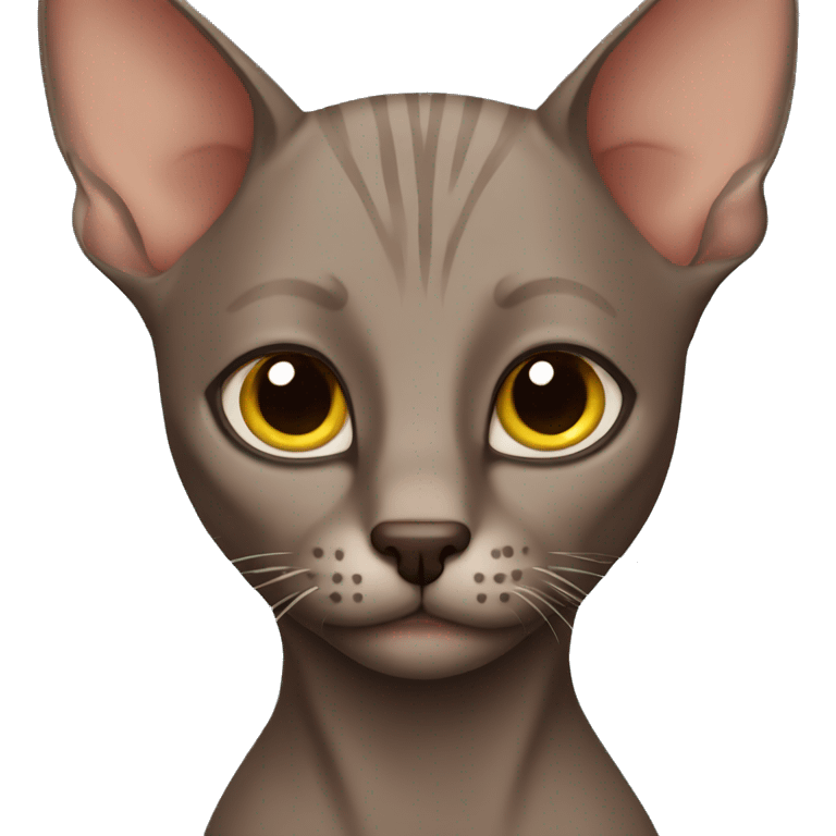 Brown hairless cat emoji