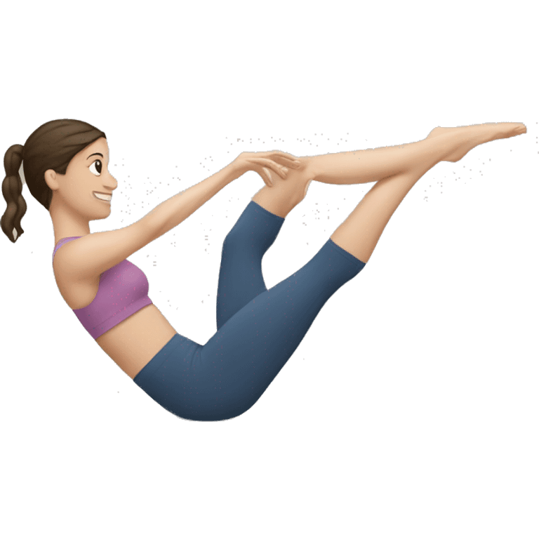 brunette white girl doing Pilates emoji