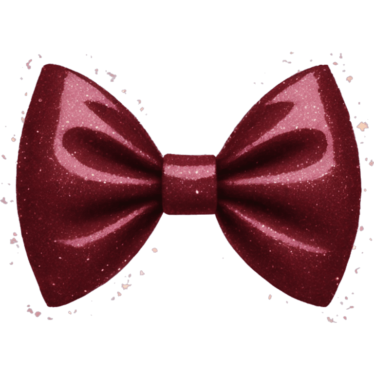 Maroon bow with glitter emoji