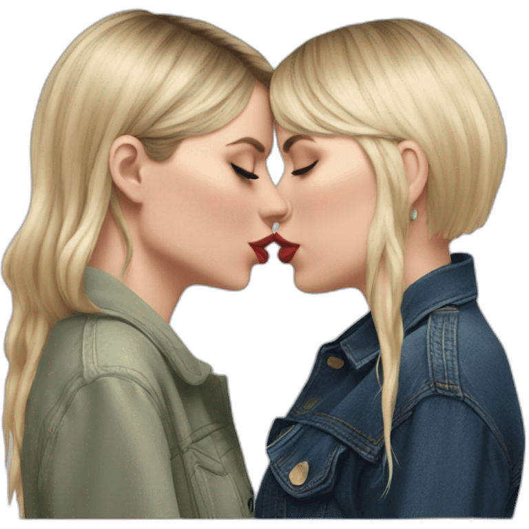 taylor swift and billie eilish kissing emoji