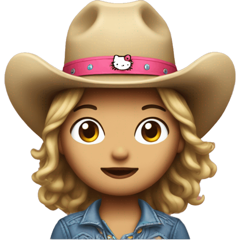 Hello kitty face COWGIRL  without mouth  emoji