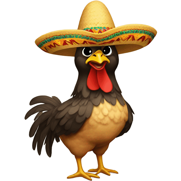 Chicken in a sombrero emoji