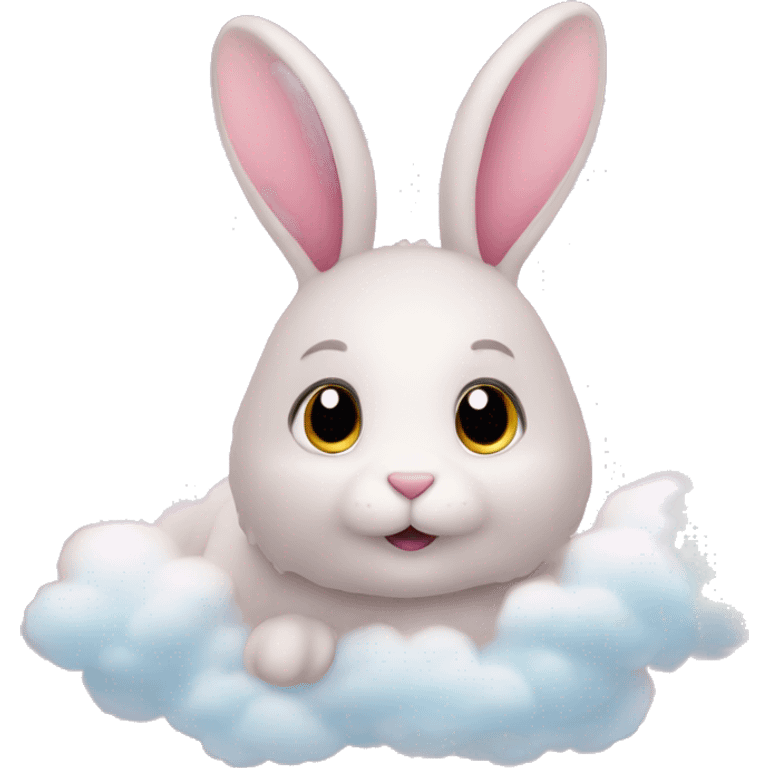 bunny in pink cloud emoji