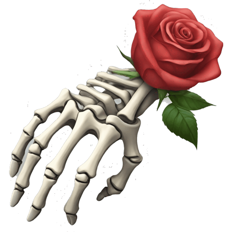 hand skeleton with a rose emoji