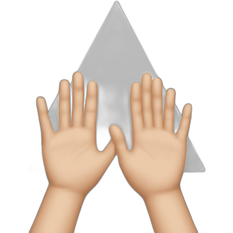 two-hands triangle emoji