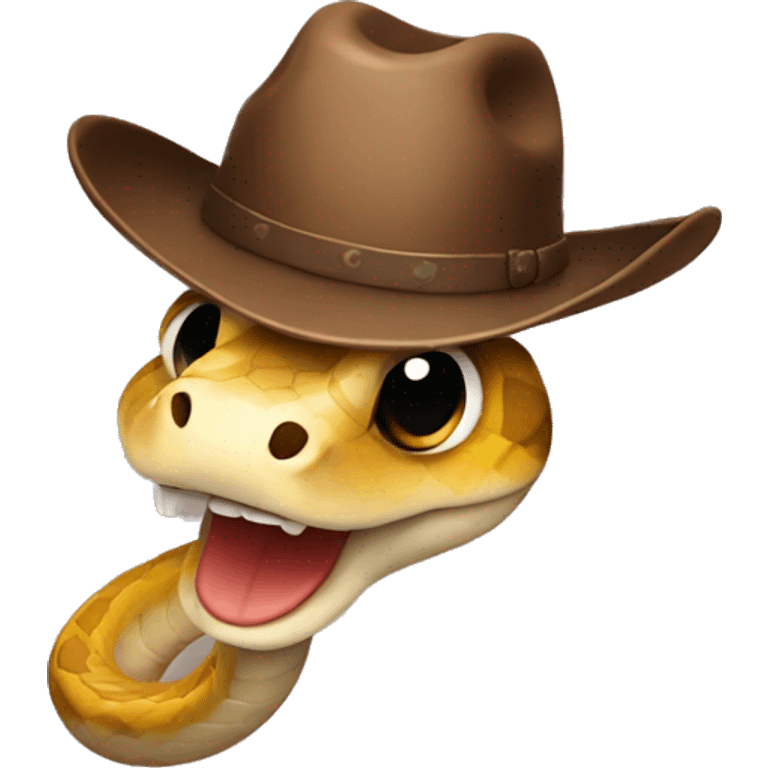 Cute snake with a cowboy hat emoji