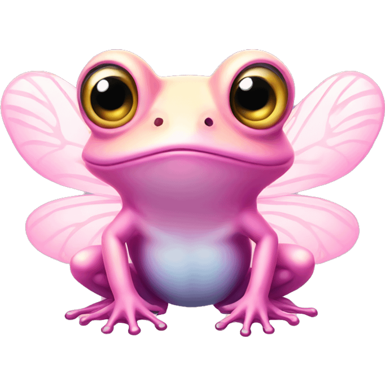 Light pink Fairy frog with gradient wings emoji