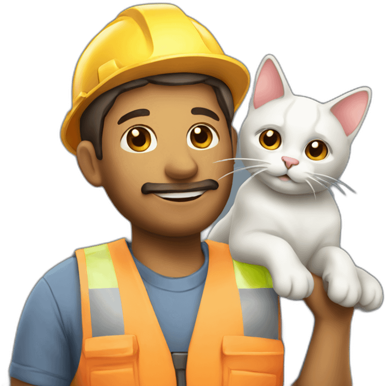 construction worker with cat emoji