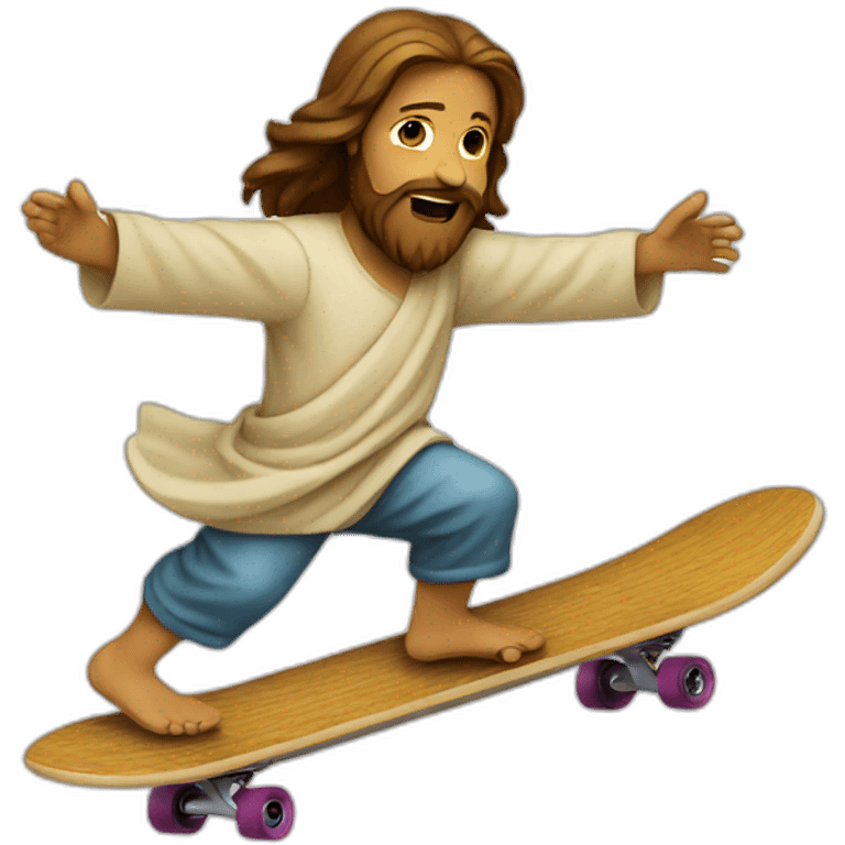 jesus doing skateboard emoji