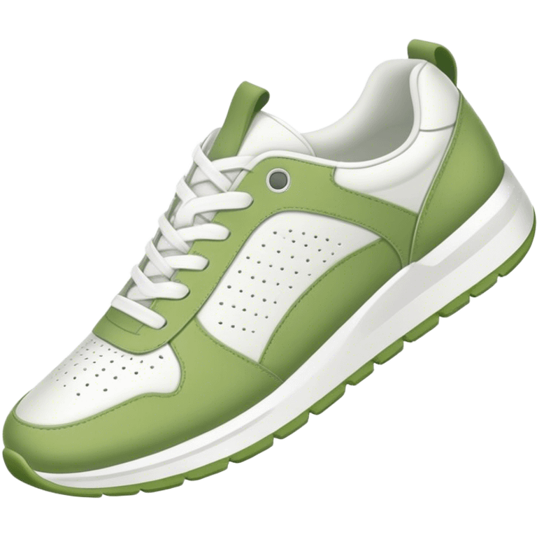 white and matcha colored sneakers emoji