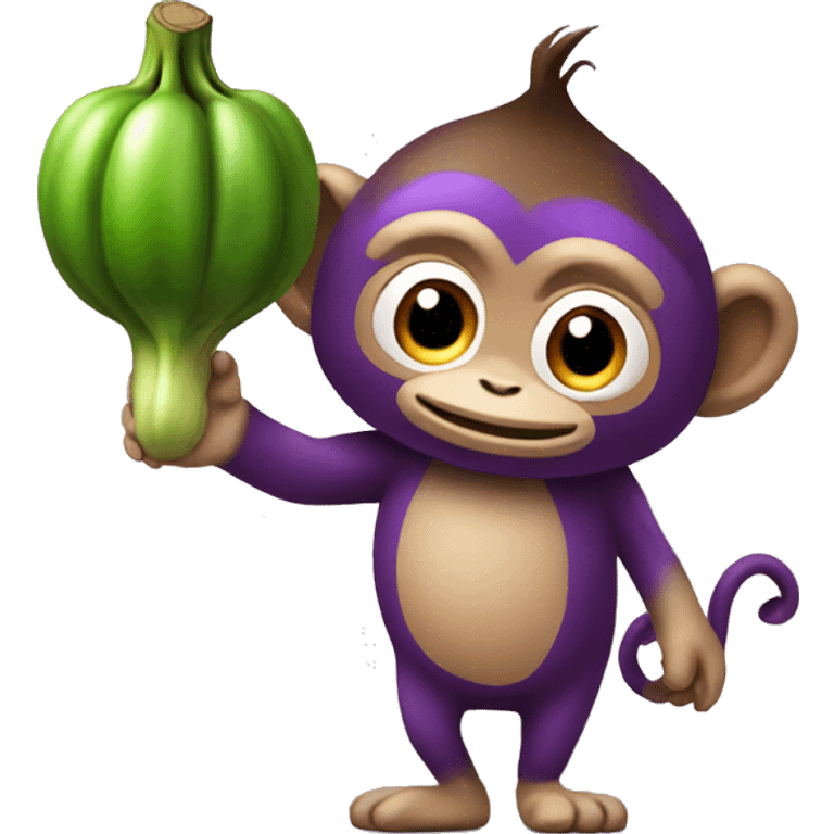 Monkey in a top hot with a big eggplant  emoji