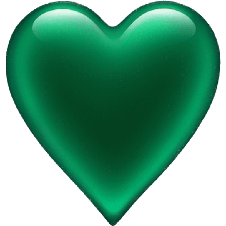 Dark green glass heart  emoji