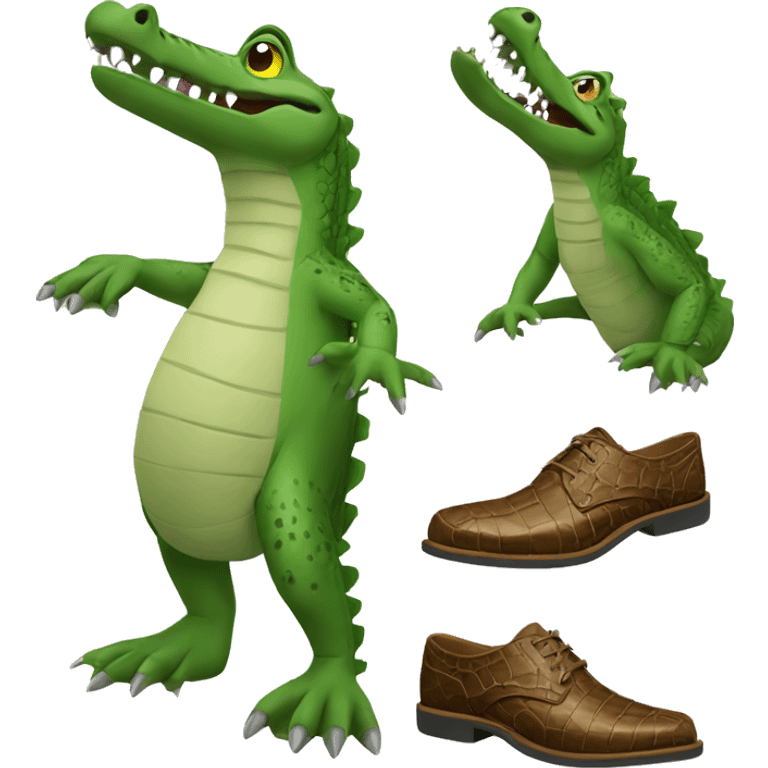 Crocodile with shoes emoji