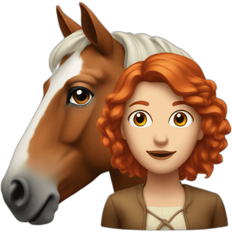 Horse next to a red-haired woman emoji