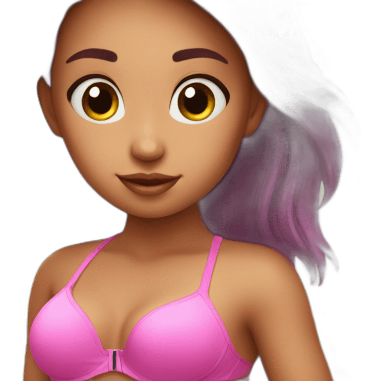 Girl with pink bikini in beach emoji