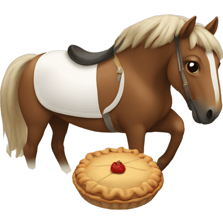 Pie in a horse emoji