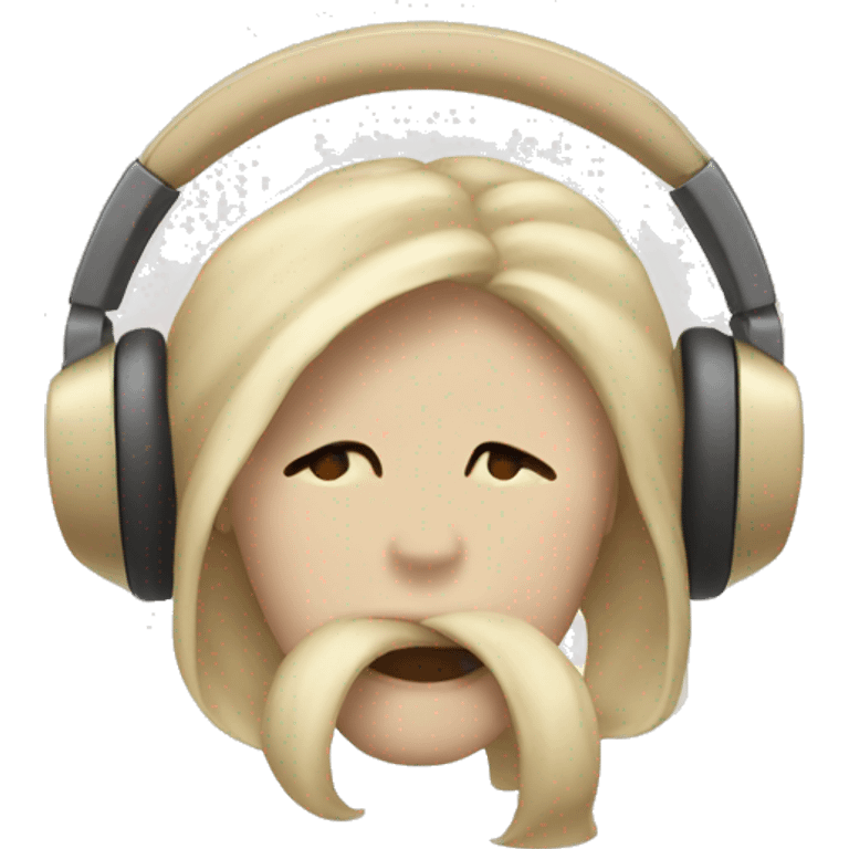 beige headphones with beige bows emoji