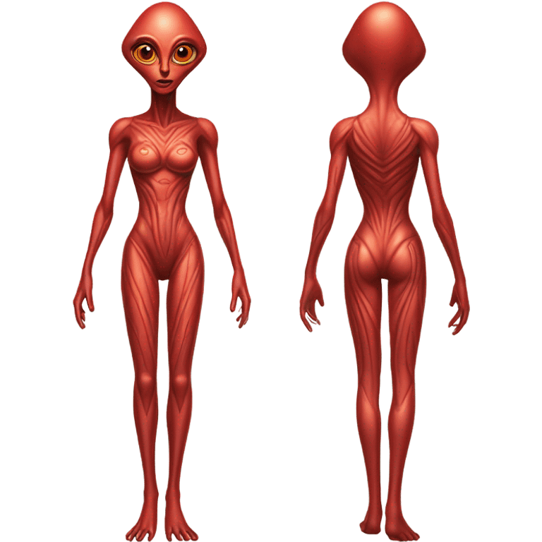 a red alien woman full body emoji