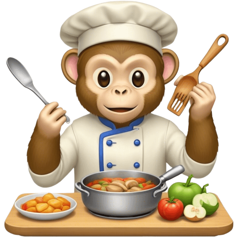 Monkey cooking dinner emoji