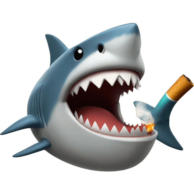 Shark smoking emoji