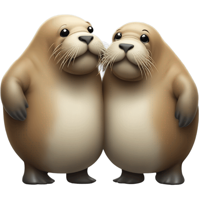 Walrus giving a hug emoji