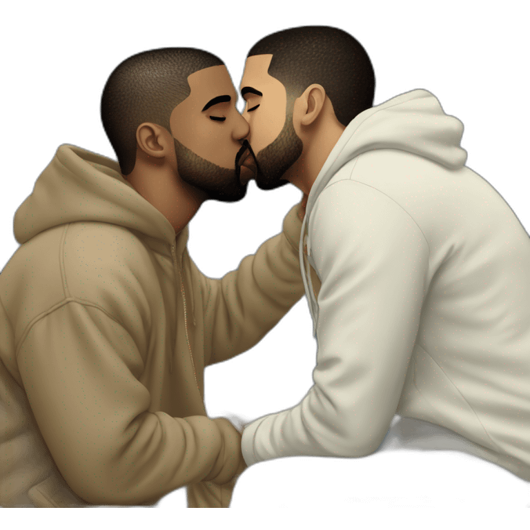 drake kissing kanye west emoji