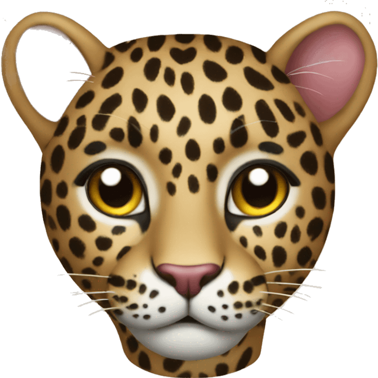 Heart leopard emoji