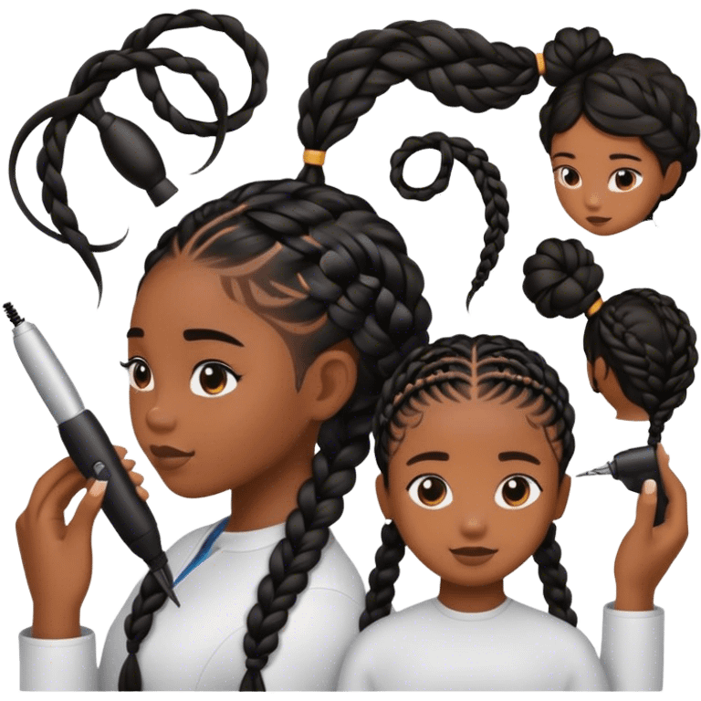 Black girl getting her hair done  emoji