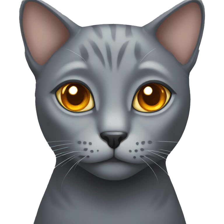 grey cat with amber eyes emoji