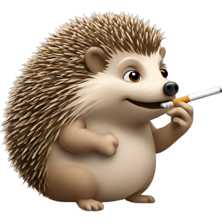 Hedgehog smoking a cigarette emoji