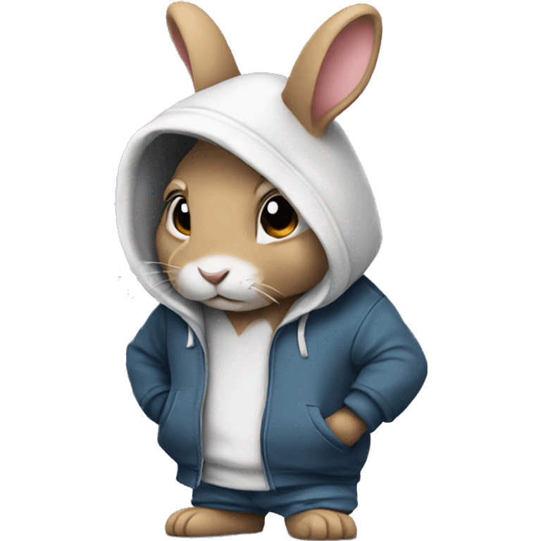 Rabbit wearing hoodie emoji