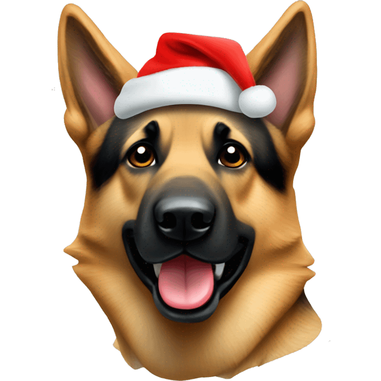 German shepherd Santa hat emoji