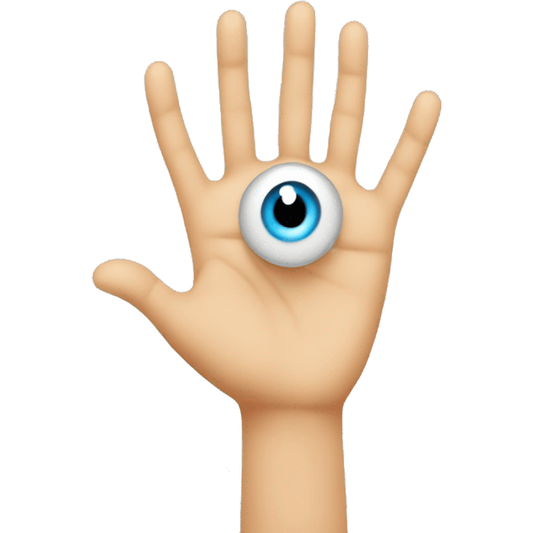 Palma de la mano con un ojo en el medio emoji