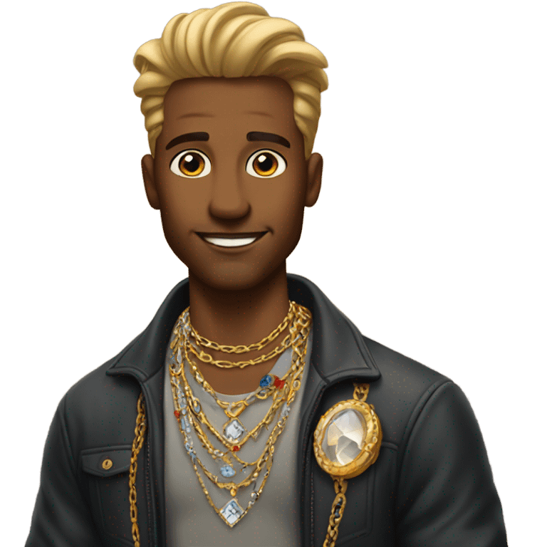 handsome man with jewelry emoji